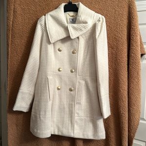Womens Beautiful winter white dress coat size large